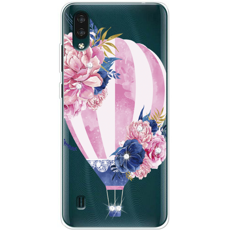 Чехол со стразами ZTE Blade A51 Lite Pink Air Baloon