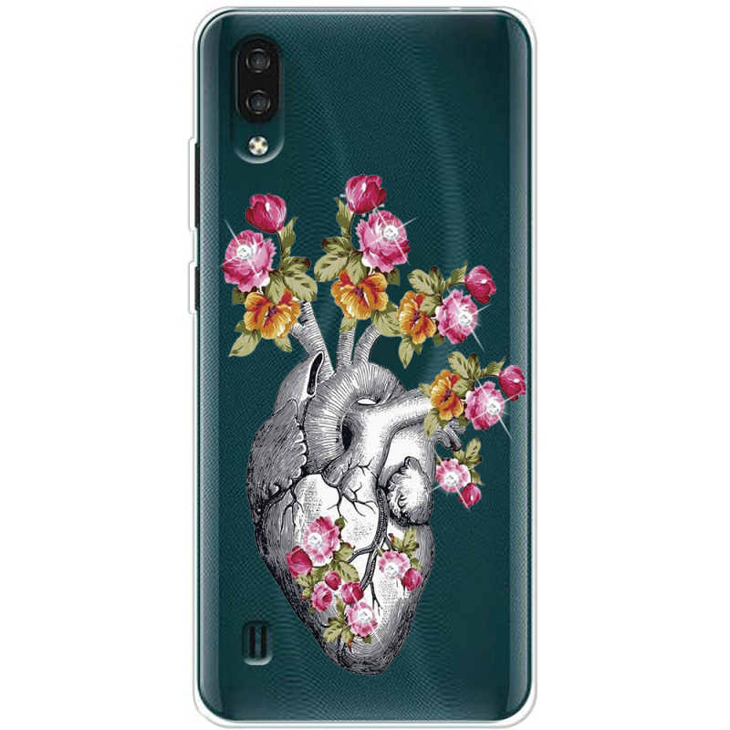 Чехол со стразами ZTE Blade A51 Lite Heart