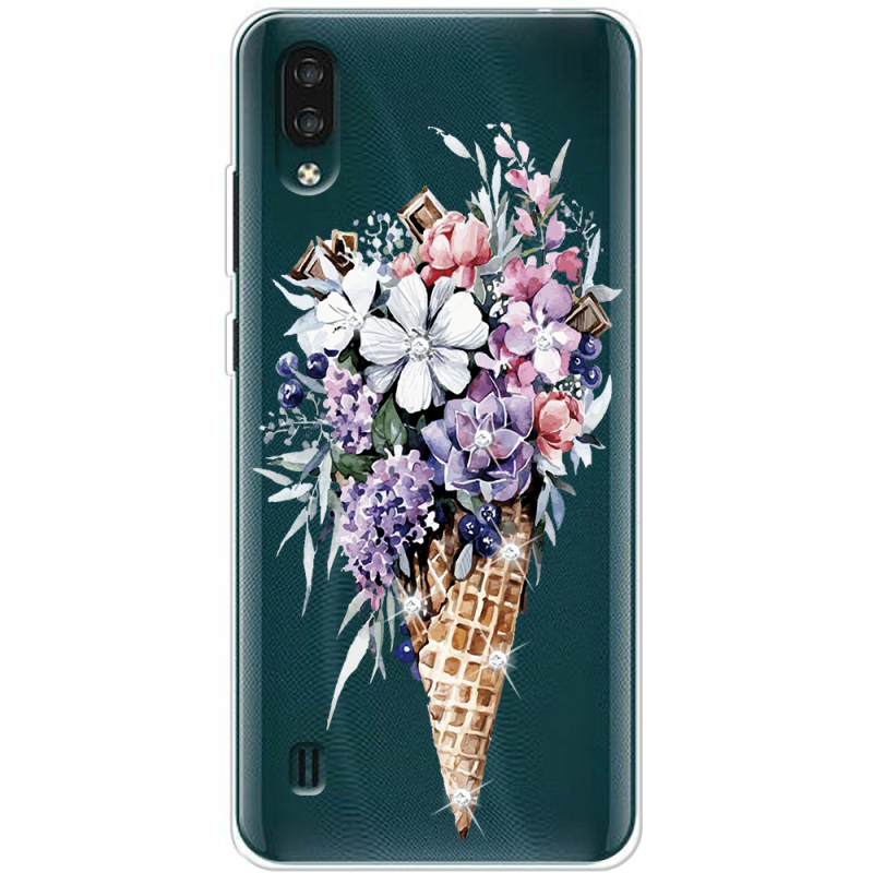 Чехол со стразами ZTE Blade A51 Lite Ice Cream Flowers