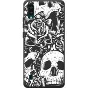 Черный чехол BoxFace ZTE Blade A51 Lite Skull and Roses