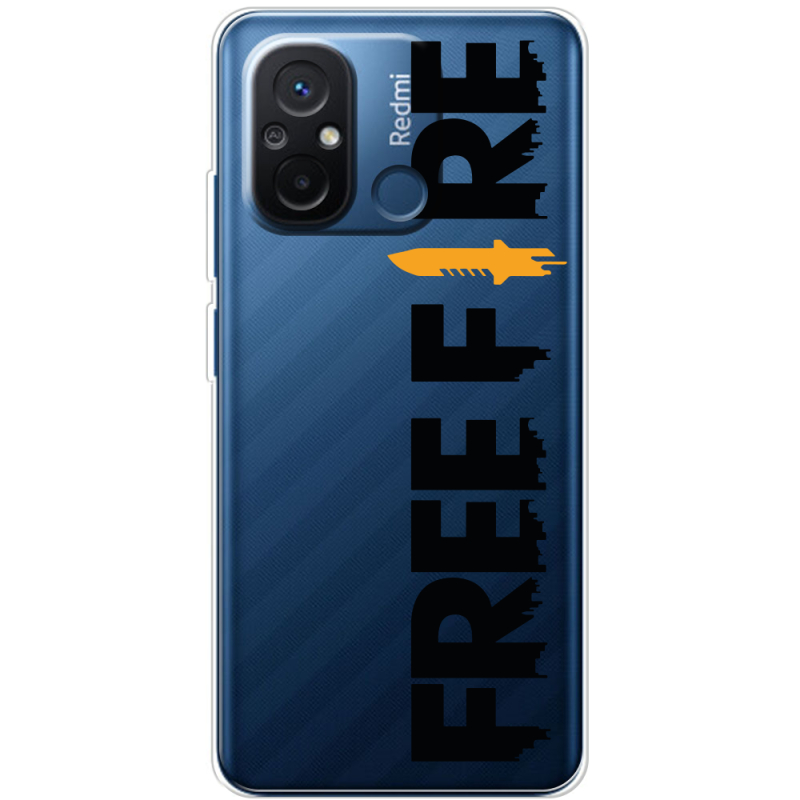 Прозрачный чехол BoxFace Xiaomi Redmi 12C Free Fire Black Logo