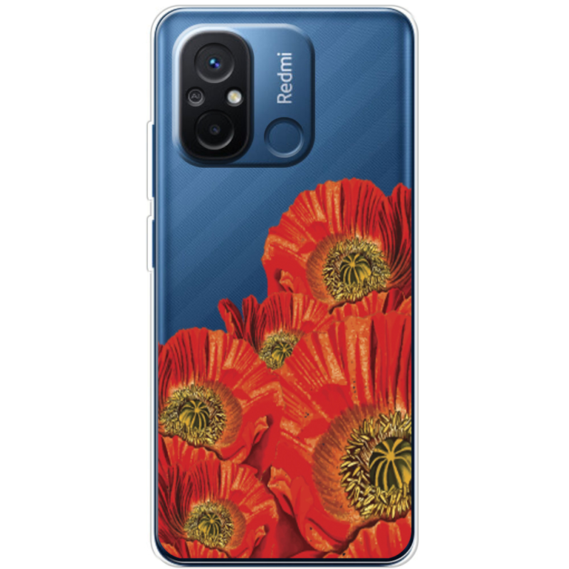 Прозрачный чехол BoxFace Xiaomi Redmi 12C Red Poppies