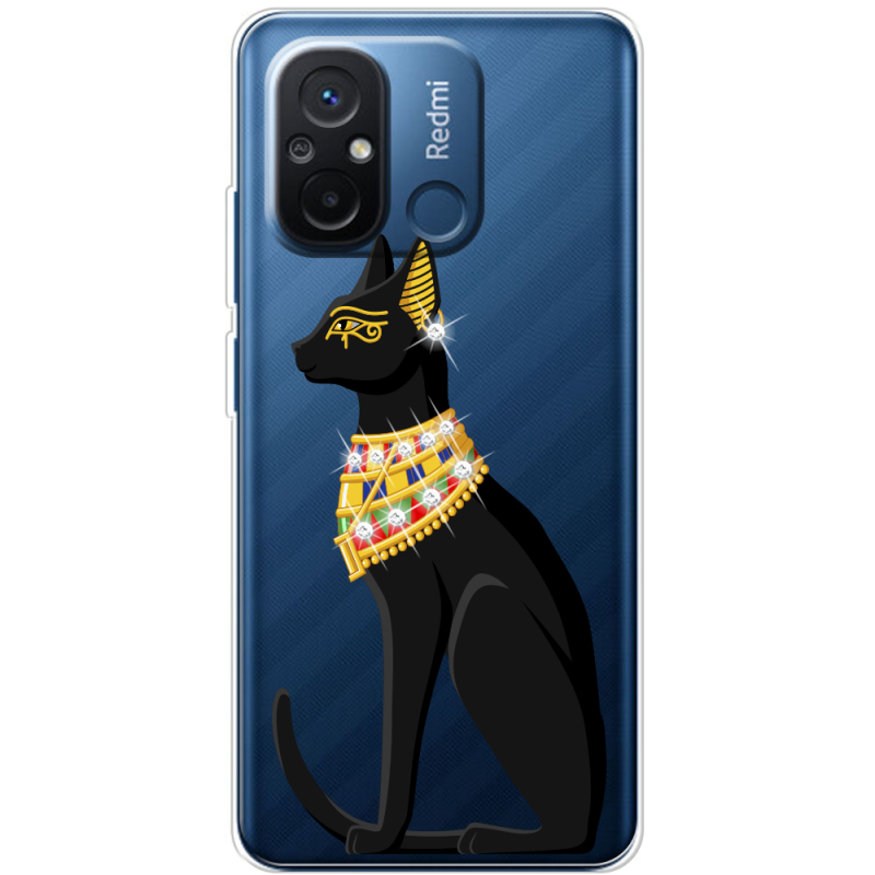 Чехол со стразами Xiaomi Redmi 12C Egipet Cat