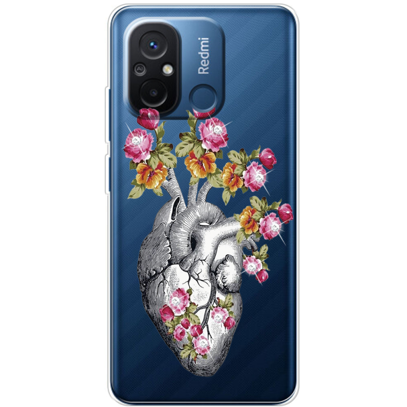 Чехол со стразами Xiaomi Redmi 12C Heart