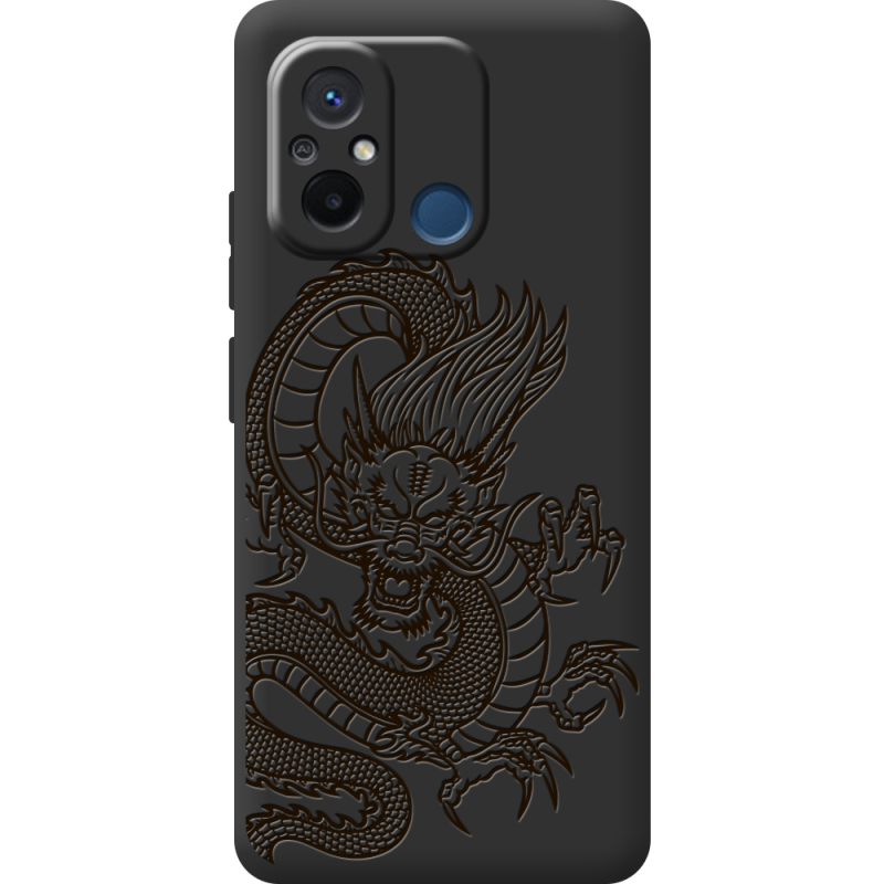 Черный чехол BoxFace Xiaomi Redmi 12C Chinese Dragon