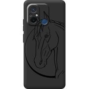 Черный чехол BoxFace Xiaomi Redmi 12C Horse