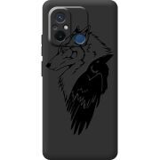 Черный чехол BoxFace Xiaomi Redmi 12C Wolf and Raven