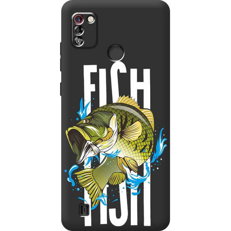 Черный чехол BoxFace Tecno Pop 4 Pro Fish