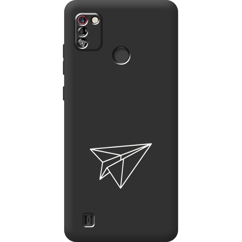 Черный чехол BoxFace Tecno Pop 4 Pro Paper Plane