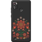 Черный чехол BoxFace Tecno Pop 4 Pro Ukrainian Ornament