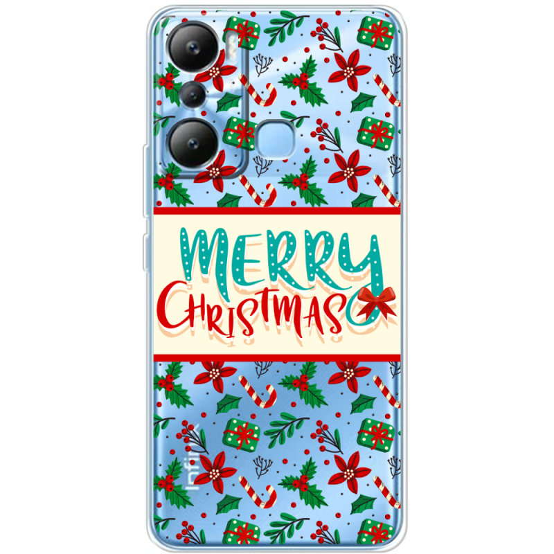 Прозрачный чехол BoxFace Infinix Hot 20i Vintage Christmas Pattern