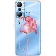 Прозрачный чехол BoxFace Infinix Hot 20i Floral Flamingo