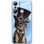 Прозрачный чехол BoxFace Infinix Hot 20i Steampunk Cat