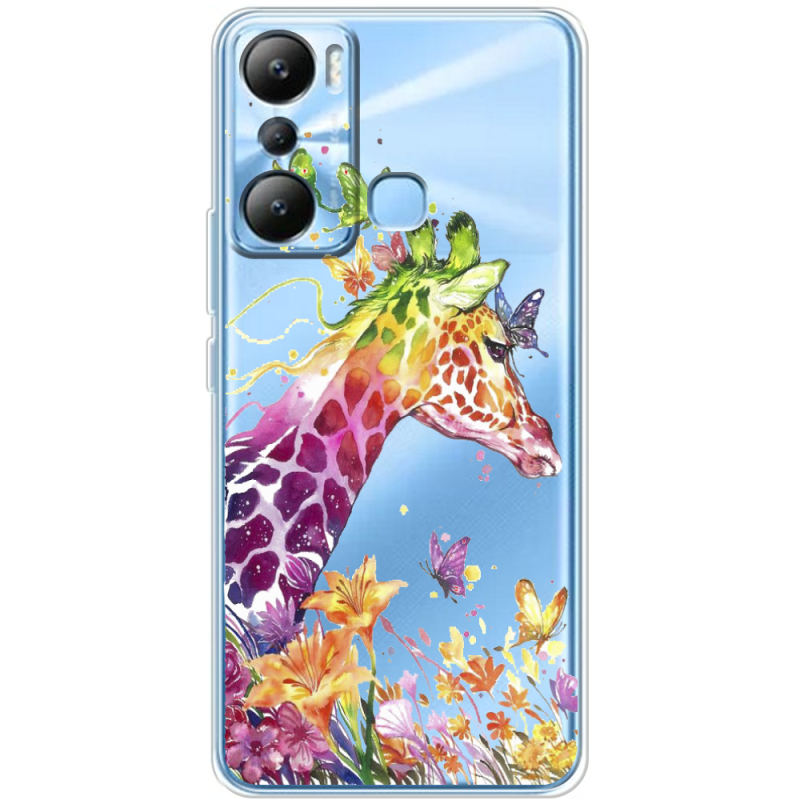 Прозрачный чехол BoxFace Infinix Hot 20i Colorful Giraffe