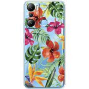 Прозрачный чехол BoxFace Infinix Hot 20i Tropical Flowers