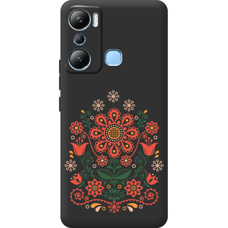 Черный чехол BoxFace Infinix Hot 20i Ukrainian Ornament