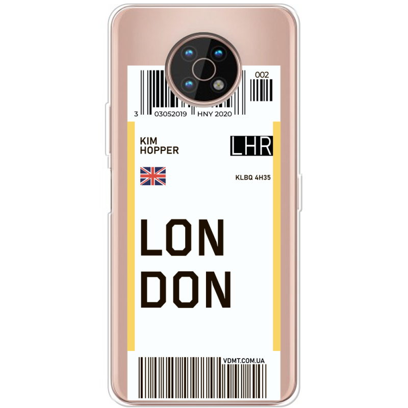 Прозрачный чехол BoxFace Nokia G50 Ticket London