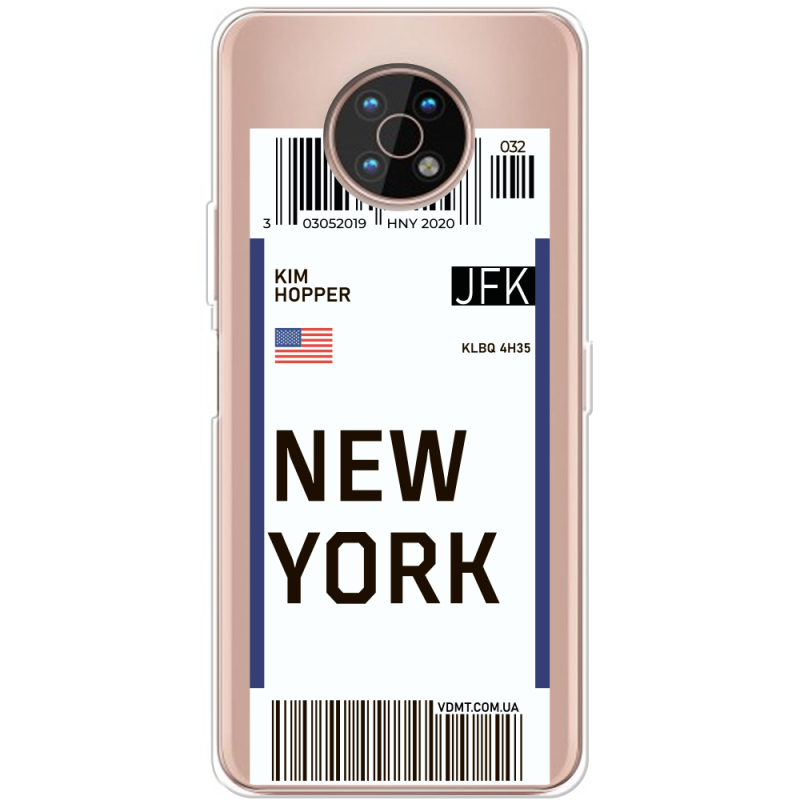 Прозрачный чехол BoxFace Nokia G50 Ticket New York