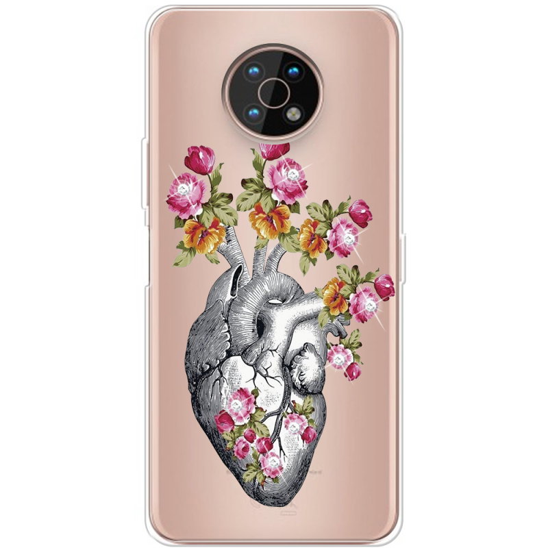 Чехол со стразами Nokia G50 Heart