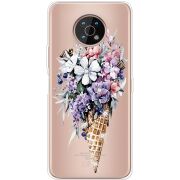 Чехол со стразами Nokia G50 Ice Cream Flowers