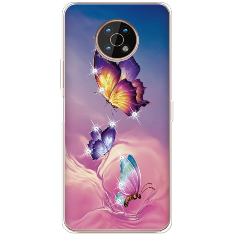 Чехол со стразами Nokia G50 Butterflies