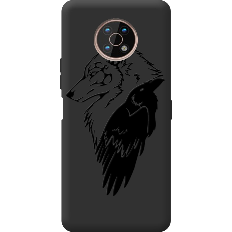 Черный чехол BoxFace Nokia G50 Wolf and Raven