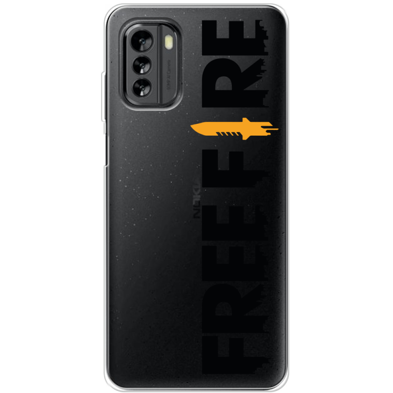 Прозрачный чехол BoxFace Nokia G60 Free Fire Black Logo