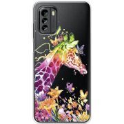 Прозрачный чехол BoxFace Nokia G60 Colorful Giraffe