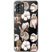 Прозрачный чехол BoxFace Nokia G60 Cotton and Rabbits