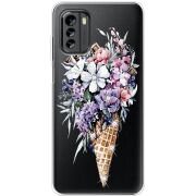 Чехол со стразами Nokia G60 Ice Cream Flowers