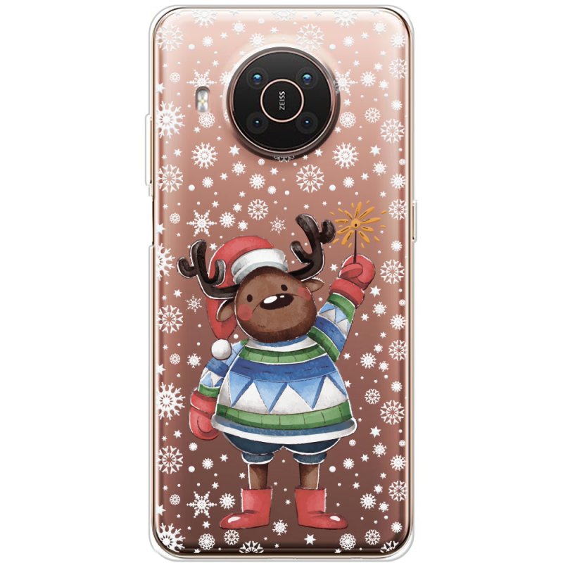 Прозрачный чехол BoxFace Nokia X10 Christmas Deer with Snow