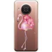 Прозрачный чехол BoxFace Nokia X10 Floral Flamingo