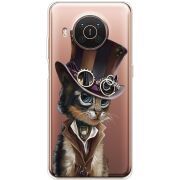 Прозрачный чехол BoxFace Nokia X10 Steampunk Cat