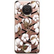 Прозрачный чехол BoxFace Nokia X10 Cotton flowers