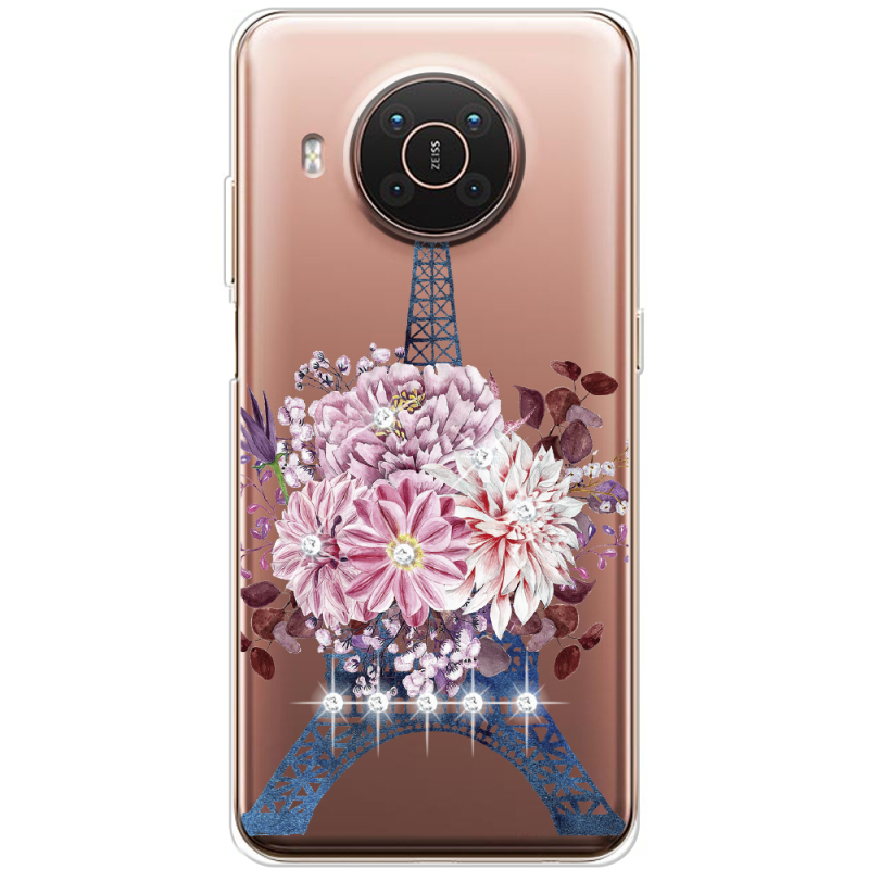 Чехол со стразами Nokia X10 Eiffel Tower