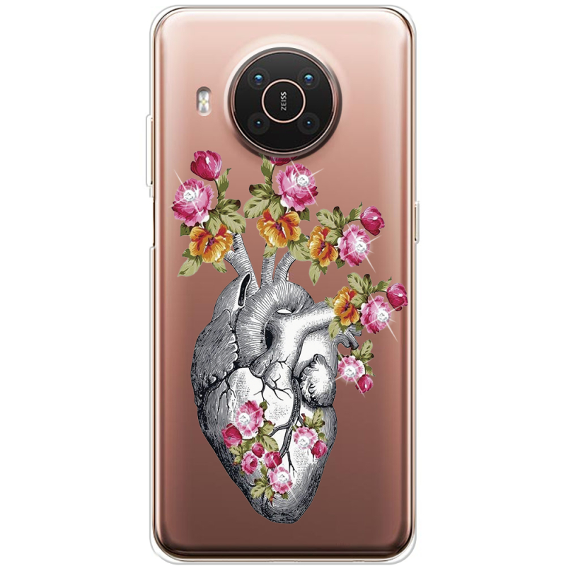 Чехол со стразами Nokia X10 Heart