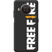 Черный чехол BoxFace Nokia X10 Free Fire White Logo