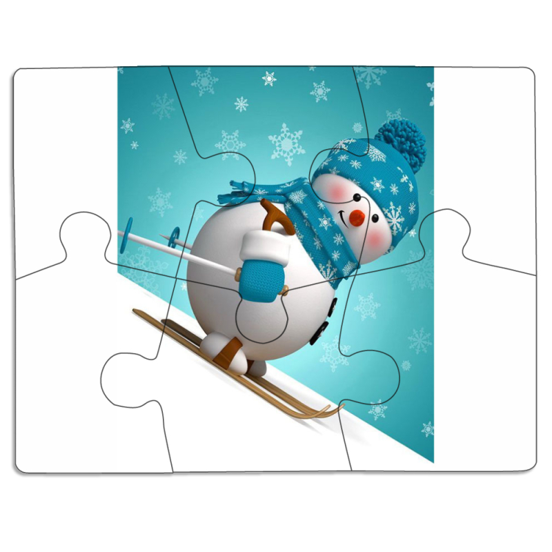Магнитные фотопазлы 85 на 65 Skier Snowman