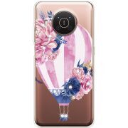 Чехол со стразами Nokia X20 Pink Air Baloon