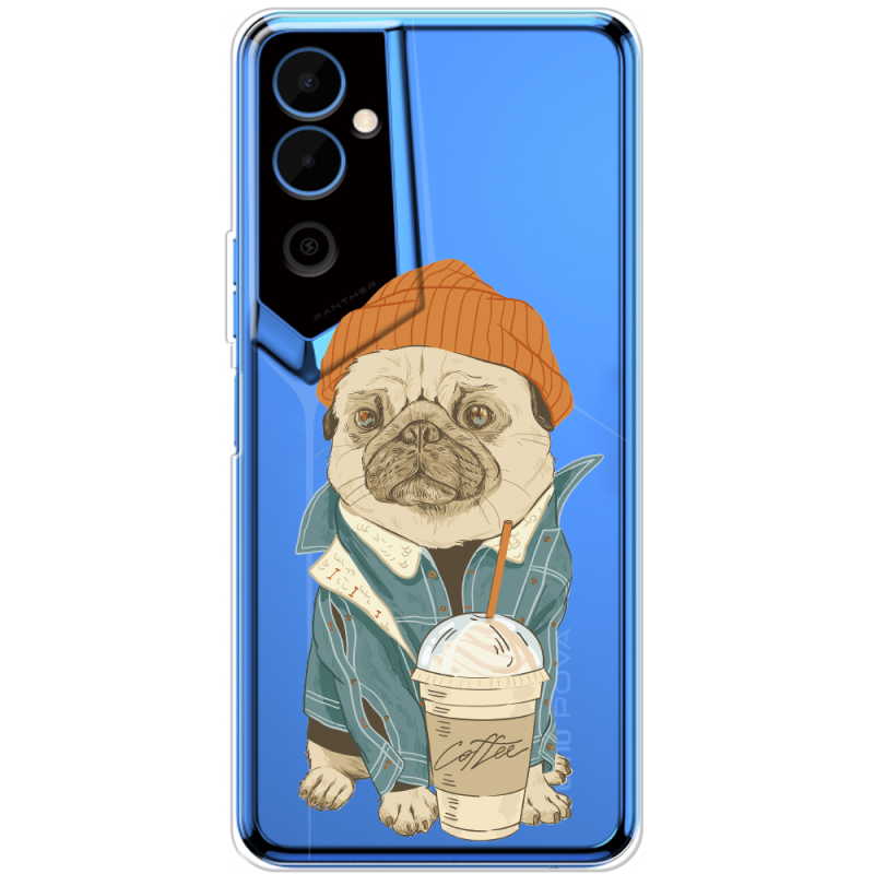 Прозрачный чехол BoxFace Tecno POVA Neo 2 Dog Coffeeman