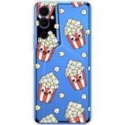 Прозрачный чехол BoxFace Tecno POVA Neo 2 с 3D-глазками Popcorn