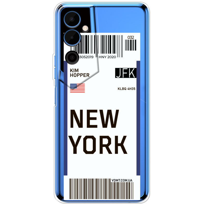 Прозрачный чехол BoxFace Tecno POVA Neo 2 Ticket New York