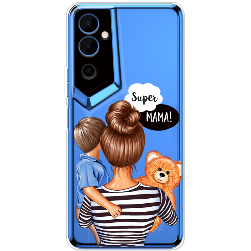 Прозрачный чехол BoxFace Tecno POVA Neo 2 Super Mama and Son