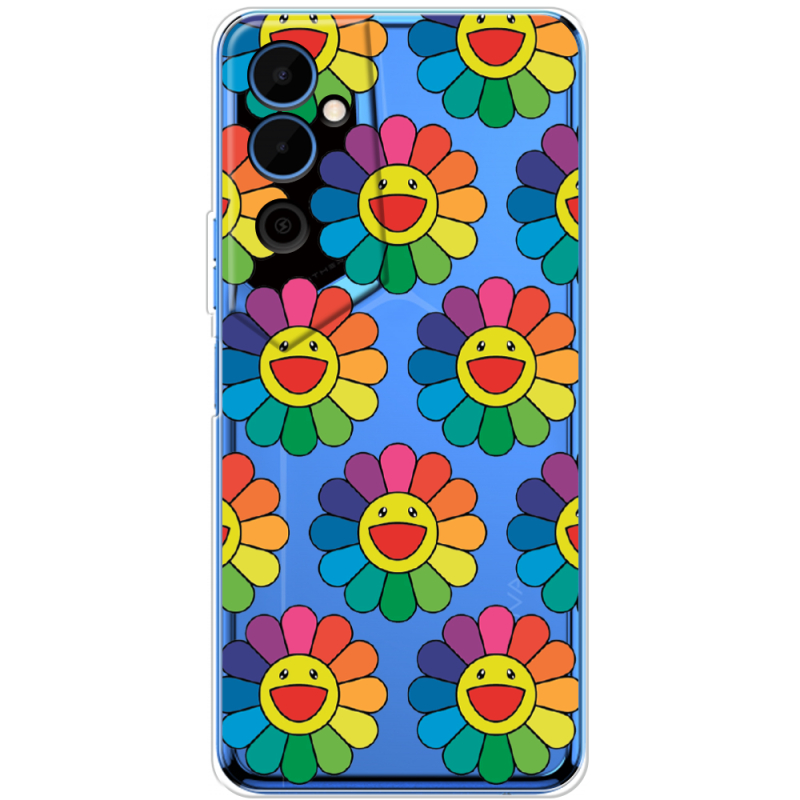 Прозрачный чехол BoxFace Tecno POVA Neo 2 Hippie Flowers