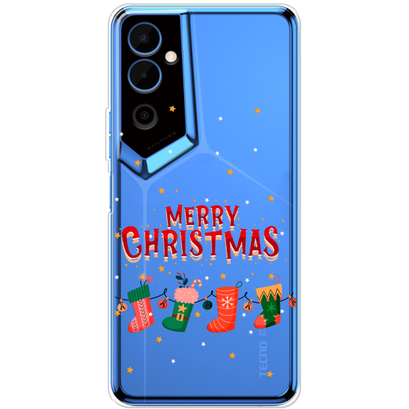 Прозрачный чехол BoxFace Tecno POVA Neo 2 Merry Christmas