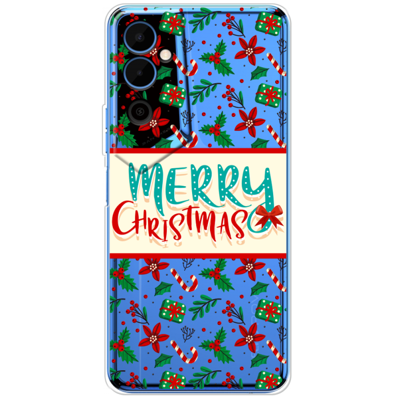 Прозрачный чехол BoxFace Tecno POVA Neo 2 Vintage Christmas Pattern