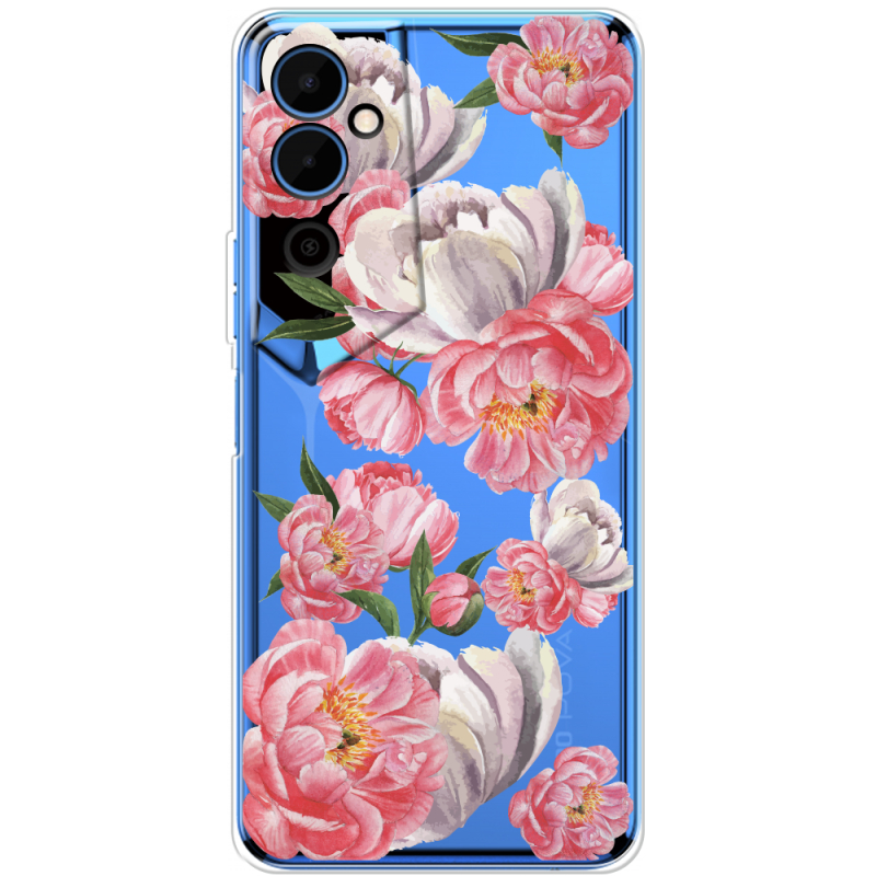 Прозрачный чехол BoxFace Tecno POVA Neo 2 Peony Watercolor Style