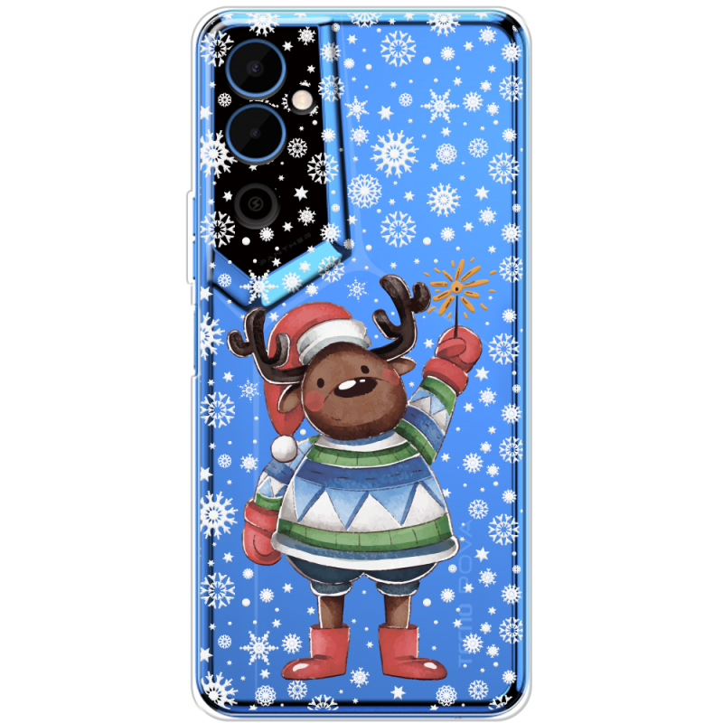 Прозрачный чехол BoxFace Tecno POVA Neo 2 Christmas Deer with Snow