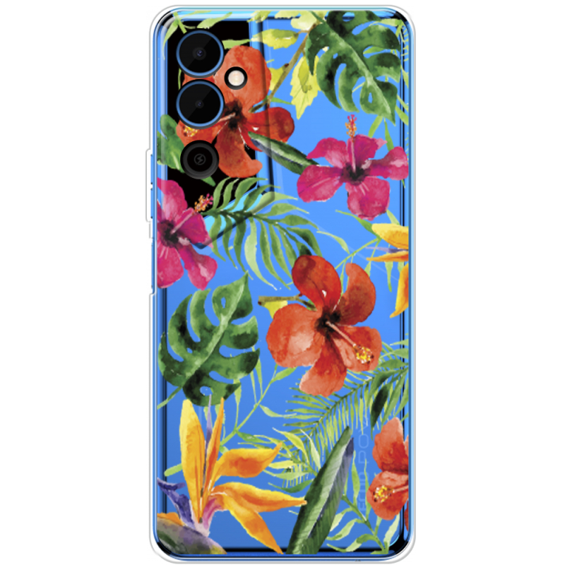 Прозрачный чехол BoxFace Tecno POVA Neo 2 Tropical Flowers