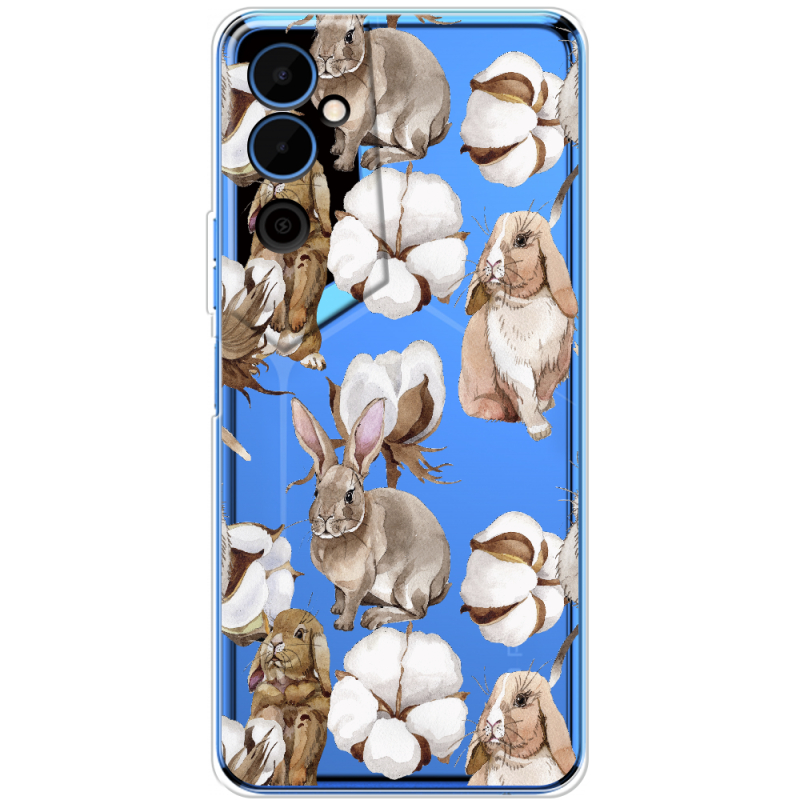 Прозрачный чехол BoxFace Tecno POVA Neo 2 Cotton and Rabbits